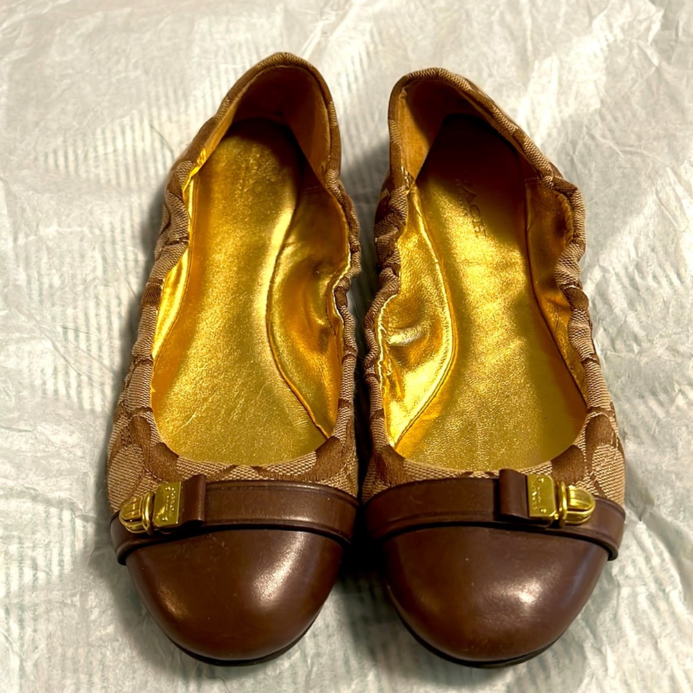 Coach Brown Ballerina Shoes Size 7B European size 37